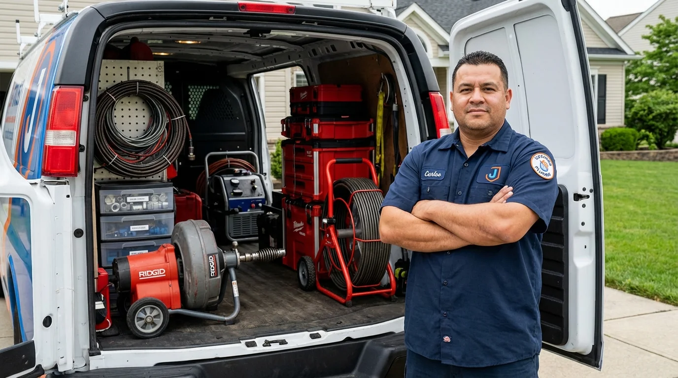 Professional drain cleaning equipment and Johns Plumbing LLC plumber in Louisiana