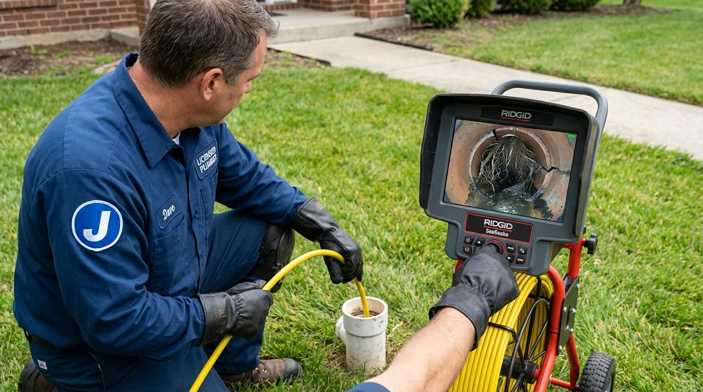 Sewer camera inspection being performed by Johns Plumbing LLC in Louisiana